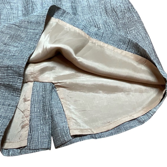 J. CREW Linen Fully Lined Black / Grey Pencil Mini Skirt Back Zip Close US Sz 8 - Picture 9 of 10